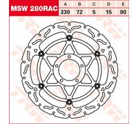 TRW Racing front brake discs, with ABE FRONT, MSW280RAC FLOATING