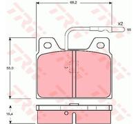 TRW Rear Brake Pad Set for Peugeot 505 GR/Family 2.0 Sep 1985 to Sep 1987
