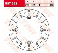 TRW Round Fixed Brake Disc 220mm For Honda CR125 1989-2007 Rear