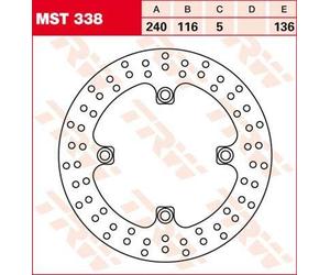 TRW Round Fixed Brake Disc 240mm For Honda CB500 F 2013-2023 Rear
