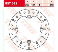 Trw Round Fixed Brake Rotor 220-250mm For Honda CR 125 R 1989-2007 Steel MST321