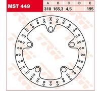 TRW Brake Disc MST449 - Round 310mm for Honda VFR 1200 X (2012-2020) Silver