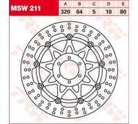 Trw Round Floating Brake Rotor For Ducati Monster 696 1990-2023 MSW211