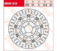 TRW Motorcycle Brake Disc MSW215 300mm Set Genuine New