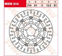 Trw Round Kawasaki Zr 1100 Zephyr 97 Front Brake Disc