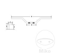TRW Steel handlebar 22 MM TOURING