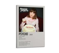 TRWQEVQWEG Psycho by Maisie Peters Poster Canvas Cover Wall Art Print Aesthetic Poster Modern Art Painting for Living Room 16x24inch(40x60cm) Frame-style