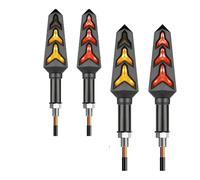 TRWWFEXO motorcycle turn indicator Motorcycle Turn Signal LED Lights Sequential Flowing Water Flash Indicator Lamp 10mm Dual color Light