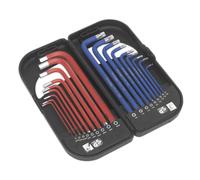 Sealey Ak7176 TRX-Star and Ball-End Hex Key Set 18Pc Long Anti-Slip