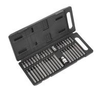 TRX-Star/Hex/Spline Bit Set 40pc 3/8" & 1/2"Sq Drive - Sealey S0982 New