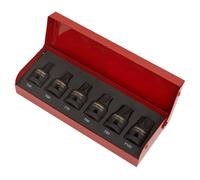 TRX-Star Impact Socket Bit Set 1/2"Sq Dr 6 Pce T55-T100 In Foam & Storage Tin