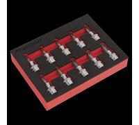 Sealey AK6242 Trx-Star* Socket Bit Set 10Pc 3/8inSq Drive
