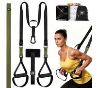 Trx Suspension Trainer Home,Adjustable Trx Bands,Sling Trainer Set Suitable for Indoor & Outdoor Workout,Gym Equipment for Home with Door Anchor,Attachment Carry Bag,Exercise Instructions (Green)