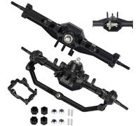 Trx4m Nylon Front Rear Axle Set Complete with Servo Mount for 1/18 Trx4m RC Crawler Upgrade Parts(Black)