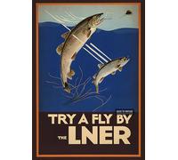 Try A Fly Fishing Classic Poster - A4 Wall Art, Wanderlust Print, Inspirational World Map, Vintage City, Retro Poster, Home Decor for Living Room, Office, Gift Idea for Travel Lovers