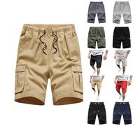 Try Before You Buy Mens Mens Cargo Shorts Combat Multi Pocket Fashion Elasticated Waist Plain Lightweight Relaxed Casual Sports Shorts Plus Size Board Pants Men's Summer Boardclothings