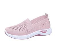 Try Before You Buy Trainers Womens Slip On Trainers Breathable Hollow Mesh Orthopedic Shoes Lightweight Wide Fit Wedge Trainers Casual Non-Slip Low Top Sneakers Comfortable Soft Sole Pink