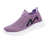 Try Before You Buy Womens Shoes Womens Slip On Trainers Wide Fit Wedge Trainers Breathable Mesh Orthopedic Sneakers Casual Low Top Round Toe Walking Lightweight Nursing Shoes Purple 5