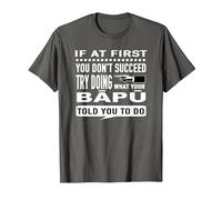 Try Doing What Your Bapu Told You to Do Dad T-Shirt T-Shirt, Men, Asphalt Grey, 3X-Large
