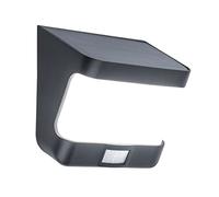 Try LED Solar Light, Modern Solar Lamp Made of Aluminium and White Plastic in Anthracite, Solar Panel and Battery, Wall Light with Motion Sensor and On/Off Switch, 8 W, 500 Lumens, 5000 Kelvin