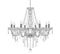TRY-YEAN Classic 8 Lights Clear Crystal Chandelier Ceiling Light K5 Crystal Ceiling Pendant Lighting Fixture Candle Style Lighting with Adjustable Chain E14 for Living Room Bedroom Restaurant Hallway