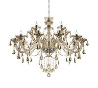 TRY-YEAN Samger Modern Crystal Cognac Chandelier Lighting with 15 Lights K9 Crystal Glass Ceiling Light Luxurious Pendant Lamp E14 Bulb Type for Living Room Bedroom Hallway Entry Hotel