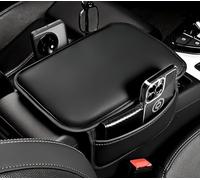 Tryagat 1PC Car Armrest Cover Compatible for Citroën Berlingo 2 (II) I 2015-2018, PU Leather Centre Console Pad Protector Side Pocket Soft Interior Cushion,Black