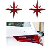 Tryagat 2Pcs Car Sticker Compass Star for Fiat Scudo 2022-2024, 3D Metal Emblem Badge Decal Waterproof Decorative Auto Exterior Accessories,Red