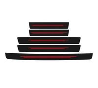 Tryagat 5 Pcs Car Door Sill Protectors Carbon Fiber suitable for Jaecoo 5 J5 Jaecoo E5 Jaecoo 7 J7 Jaecoo 7 SHS, Scuff Plate Guard Anti-Scratch Rear Bumper Protector,Red