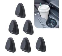 Tryagat 6 Pcs Car Cup Holder Insert Stabilizer for Audi A1 Sportback (8X) 2014-2018, Anti-Slip Shockproof Vibration Damper Interior Trim Accessory Black