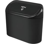 Tryagat Car Bin for Volvo V60 II 2025-2018, Rubbish Trash Can Waterproof Leakproof Waste Dustbin with Lid Vehicle Auto Interior Accessory Mini Portable Black