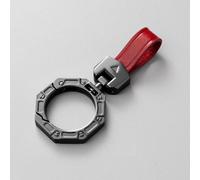 Tryagat Car Key Fob Holder Custom Fit for Dacia Duster I Bj. 2010-2018, Auto Keyring Leather Premium Vehicle Specific Smart Key Chain Accessory,Red