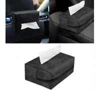Tryagat Car Tissue Holder for Mazda MX-5 ND 2015-2022, Models Premium Leather Sun Visor Napkin Organizer Hanging Paper Towel Case Dispenser Box Pouch Black