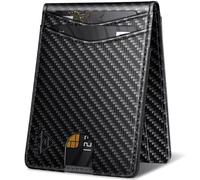 Tryangoos Wallet for Men Genuine Leather RFID Blocking Bifold compact Wallet With Magnetic Closure 1 ID Window, CH Carbon Black, Vintage Magnetic Wallet for Men