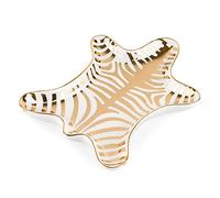 Trycooling Hand Painted Tiger Skin Ceramic Jewelry Dish Small Jewelry Rack Tray Rings Bracelets Earrings Trays Holder (Gold)