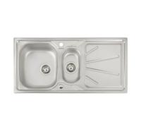 Trydent 1.5 Bowl & Drainer Inset Kitchen Sink - Stainless Steel