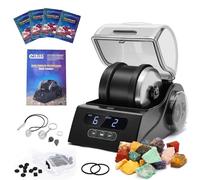 Tryes Rock Tumbler Kit Adults - Rock Polisher Tumbler with Noise Reduction Cover, Speed&Timer Control, Includes 4 Polishing Grits, Rough Gemstones, Learning Guide etc., Great Science Gift for All Ages