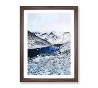 Tryfan Mountain In Snowdonia Wales Modern Framed Wall Art Print, Ready to Hang Picture for Living Room Bedroom Home Office Décor, Walnut A2 (64 x 46 cm)