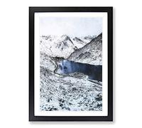 Tryfan Mountain in Snowdonia Wales Painting Framed Print | A2 Black Framed Wall Art | Ready to Hang | Modern Landscape Picture | Living Room Bedroom Lounge Office