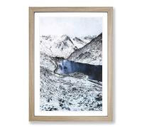 Tryfan Mountain in Snowdonia Wales Painting Framed Print | A2 Oak Framed Wall Art | Ready to Hang | Modern Landscape Picture | Living Room Bedroom Lounge Office