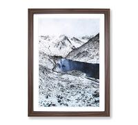 Tryfan Mountain In Snowdonia Wales Painting Modern Framed Print | A4 Walnut Framed Wall Art | Ready to Hang | Modern Landscape Picture | Living Room Bedroom Lounge Office