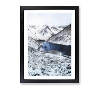 Tryfan Mountain In Snowdonia Wales Painting Modern Framed Wall Art Print, Ready to Hang Picture for Living Room Bedroom Home Office Décor, Black A4 (34 x 25 cm)