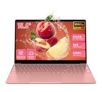 Trygood 15.6" Rose Gold Laptop Computer, Fingerprint Reader, Backlit Keyboard, 8GB RAM 256GB SSD, 1080P FHD IPS Display, Slim Pink Notebook for Student School Work, Intel Processor, Windows 11