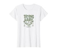Trying Hard Being Super Cute Value Graphic T-Shirt, Women, White, S