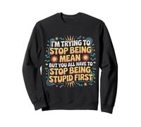 Trying to Be Nice But You Must Stop Being Stupid Sweatshirt