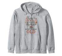 Trying To Grow Old With My Man Already Old Cottagecore Zip Hoodie