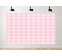 TryKid 5x3ft Fabric Pink and White Checkered Backdrop Pink Gingham Pattern Plaid Texture Photography Background BBQ Picnic Tablecloth Decorations Banenr Birthday Baby Shower Supplies