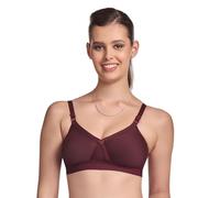 TRYLO ALPA Women's Bra White/Black/Skin/Coral/Maroon/Rasberry/Pink Available in C/D/E/F/G/H/I Cup & Sizes from 30 to 50, MARUN, 42E