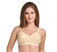 Trylo KPL Women's Non-Wired Bra Available in C/D/E/F/G/H/I/J Cups, Sizes 32 to 52 & Available Colour Black/Coral/Marun/Rasberry/Rose Gold/Skin/White, Skin, 46H