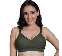Trylo KPL Women's Non-Wired Bra Available in C/D/E/F/G/H/I/J Cups, Sizes 32 to 52 & Available Colour Black/Coral/Marun/Rasberry/Rose Gold/Skin/White, Olivegreen, 40D